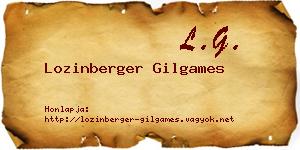 Lozinberger Gilgames névjegykártya